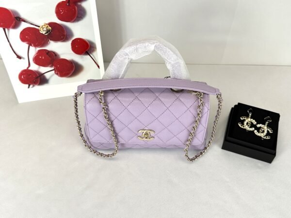 Chanel 24P Light Purple Caviar Small Coco Handle with Champagne Gold Hardware.