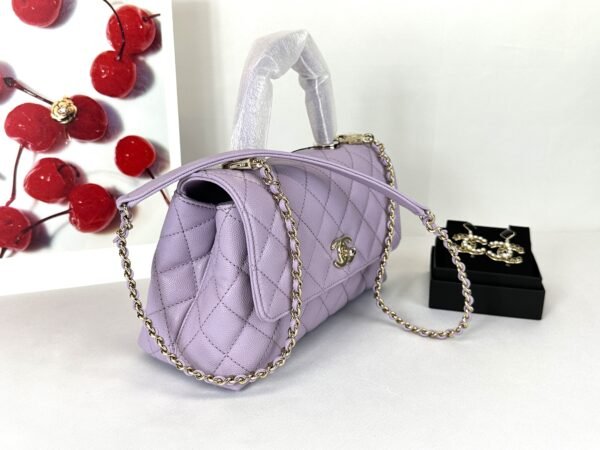 Chanel 24P Light Purple Caviar Small Coco Handle with Champagne Gold Hardware.