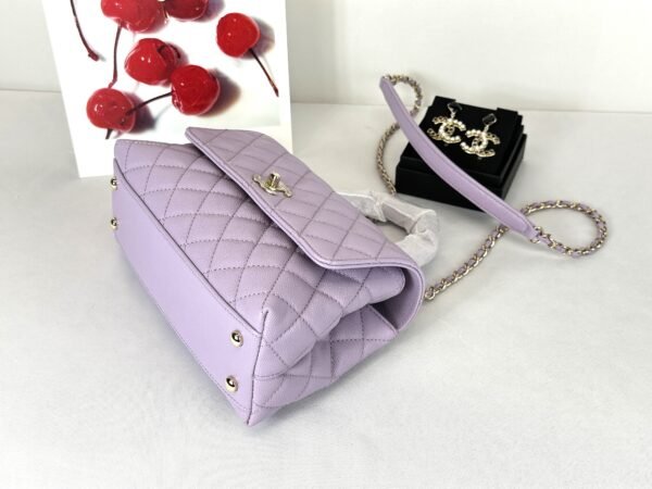 Chanel 24P Light Purple Caviar Small Coco Handle with Champagne Gold Hardware.