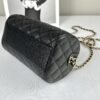 Chanel 25P Black Caviar Bowling Bag