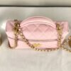 Chanel 25P Pink Caviar Top Handle Long Vanity with Removable Chain