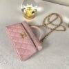 Chanel 25P Pink Caviar Top Handle Long Vanity with Removable Chain