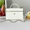 Chanel 25C White Caviar Vanity Case with Chain