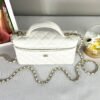 Chanel 25C White Caviar Vanity Case with Chain