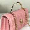 Chanel 24K Pink Lambskin Diamond Logo Wallet on Chain