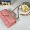 Chanel 24K Pink Lambskin Diamond Logo Wallet on Chain