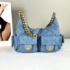 Chanel 25C Light Blue Denim Trendy Pockets Small Hobo Bag