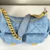 Chanel 25C Light Blue Denim Trendy Pockets Small Hobo Bag