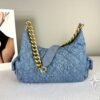 Chanel 25C Light Blue Denim Trendy Pockets Small Hobo Bag