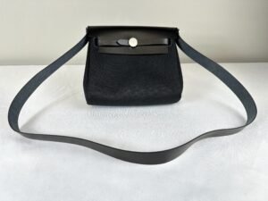 Hermès Black Mini Herbag with Palladium Hardware