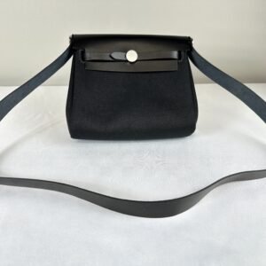 Hermès Black Mini Herbag with Palladium Hardware