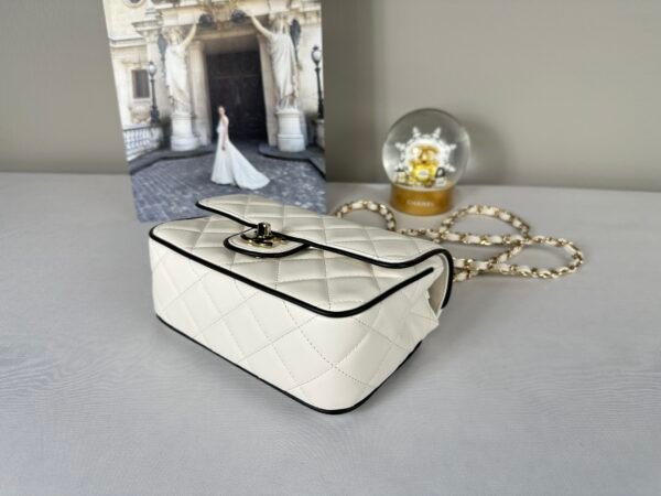 Chanel 25P White Lambskin Flap Bag