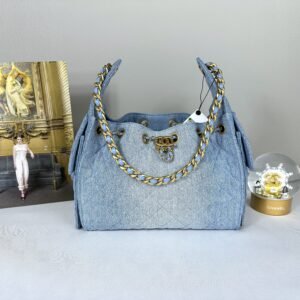 Chanel 25S Light Blue Denim Small 25 Bag