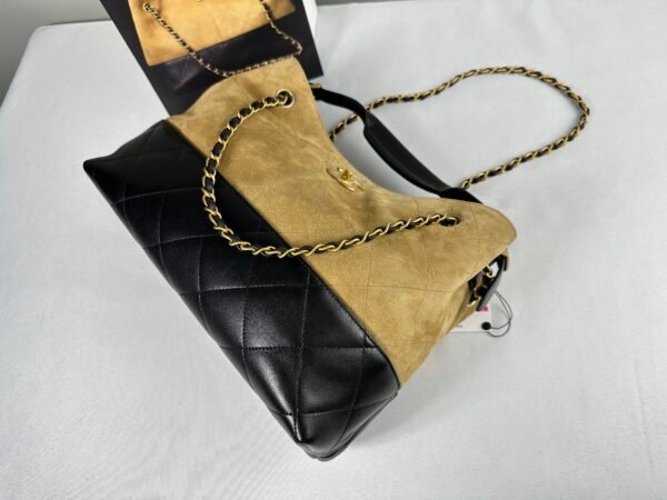 Chanel 25A Beige Suede Small Hobo Bag