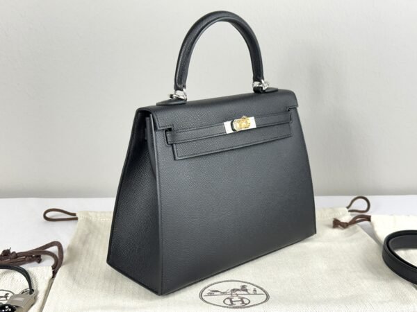 Hermès Black Epsom Kelly 25 with Palladium Hardware