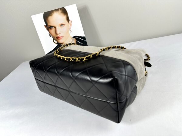 Chanel 25A Grey Suede Hobo Bag