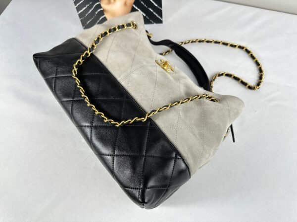Chanel 25A Grey Suede Hobo Bag