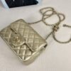 Chanel 25B Gold Caviar CC Adjuster Square Mini
