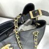 Chanel 25A Black Calfskin Small Shopping Tote