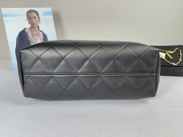 Chanel 25A Black Calfskin Small Shopping Tote