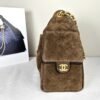 Chanel 25K Dark Brown Suede Small Size 25 Hobo Bag
