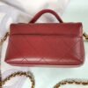 Chanel 25K Burgundy Caviar Top Handle Flap Bag