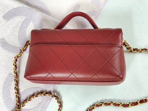 Chanel 25K Burgundy Caviar Top Handle Flap Bag