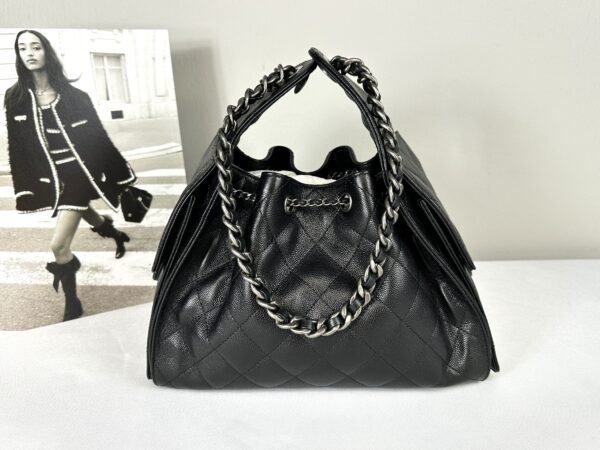 Chanel 26C Black Caviar Small 25 with Ruthenium Hardware