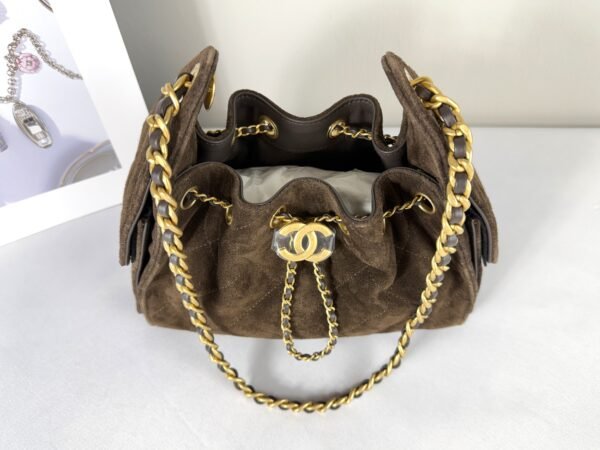 Chanel 26P Dark Brown Suede Mini 25