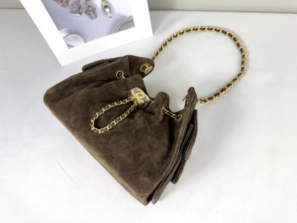 Chanel 26P Dark Brown Suede Mini 25