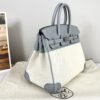 Hermès Gris Pantin Birkin 25 Canvas with Palladium Hardware
