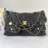 Chanel 25K Black Denim Maxi Hobo Bag