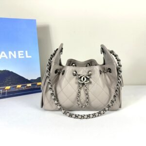 Chanel 26P Grey Caviar Mini 25 Bag with Ruthenium Hardware