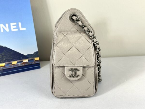 Chanel 26P Grey Caviar Mini 25 Bag with Ruthenium Hardware