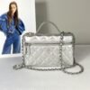 Chanel 26P Silver Caviar Slim Vanity