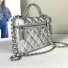 Chanel 26P Silver Caviar Slim Vanity