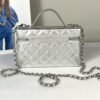 Chanel 26P Silver Caviar Slim Vanity