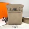 Hermès Etoupe Togo Leather Hac a Dos PM Backpack with Palladium Hardware
