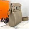 Hermès Etoupe Togo Leather Hac a Dos PM Backpack with Palladium Hardware