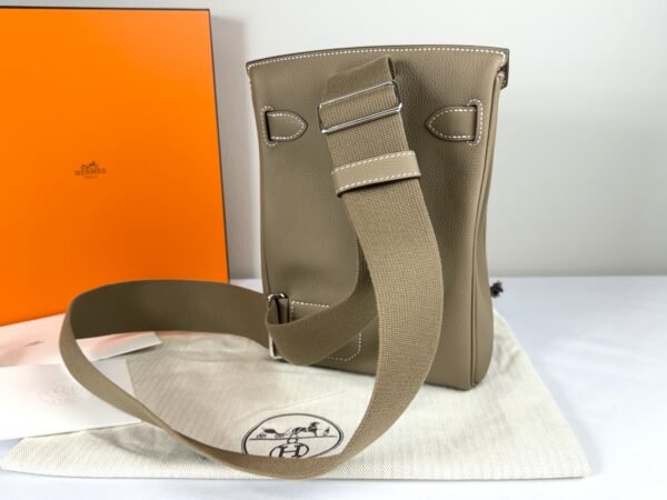 Hermès Etoupe Togo Leather Hac a Dos PM Backpack with Palladium Hardware