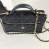 Chanel 26P Dark Blue Denim Slim Vanity with Light Gold Hardware