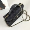 Chanel 26P Dark Blue Denim Slim Vanity with Light Gold Hardware