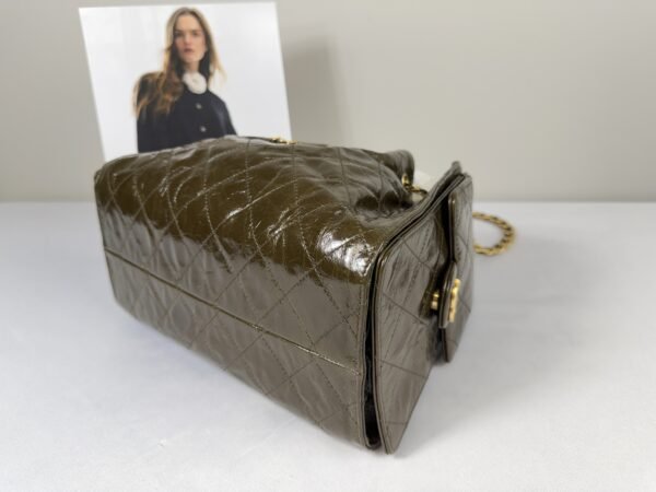Chanel 26P Crumpled Khaki Calfskin Small 25