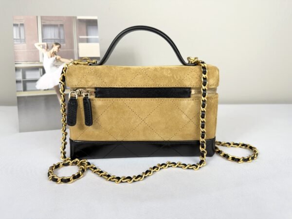 Chanel 26S Beige Suede Slim Vanity