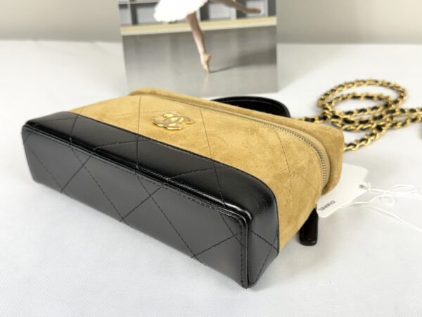 Chanel 26S Beige Suede Slim Vanity