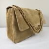 Chanel 26S Beige Suede Maxi Flap Bag