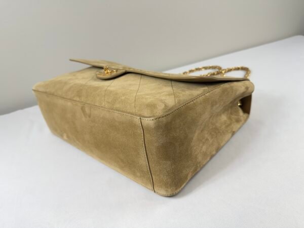 Chanel 26S Beige Suede Maxi Flap Bag