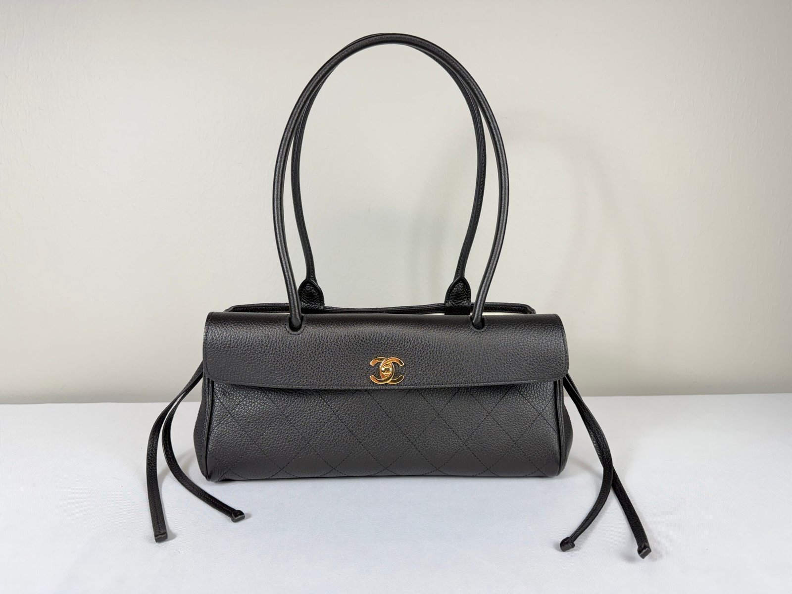 Chanel 26S Black Grained Calfskin Small Shopping Bag