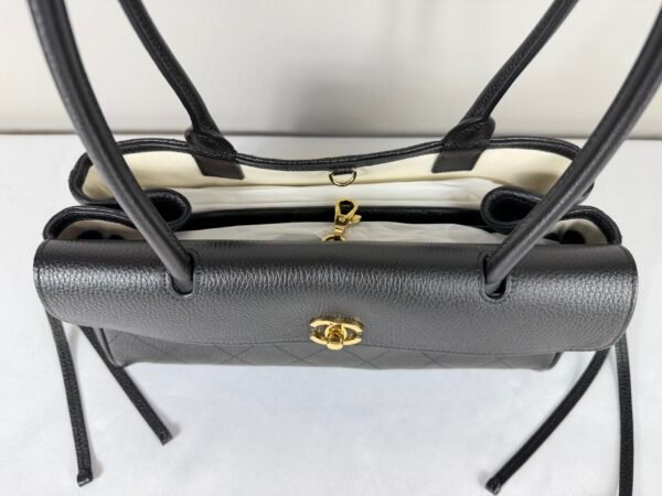 Chanel 26S Black Grained Calfskin Small Shopping Bag