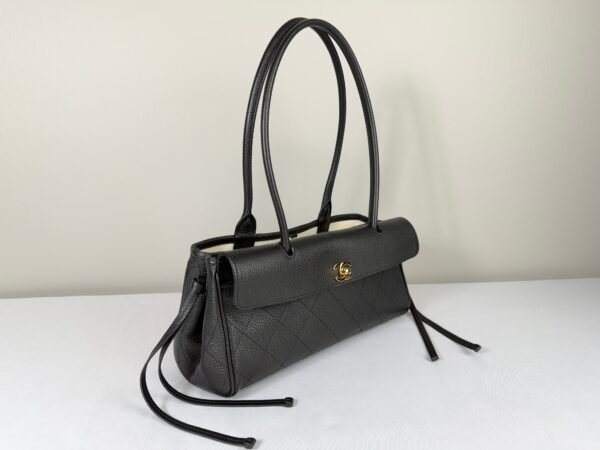 Chanel 26S Black Grained Calfskin Small Shopping Bag